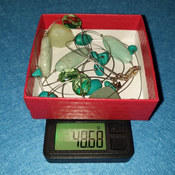 Vintage Silpada Retired Sterling Serpentine, Amazonite & Howlite Bead Necklace - Picture 12 of 12